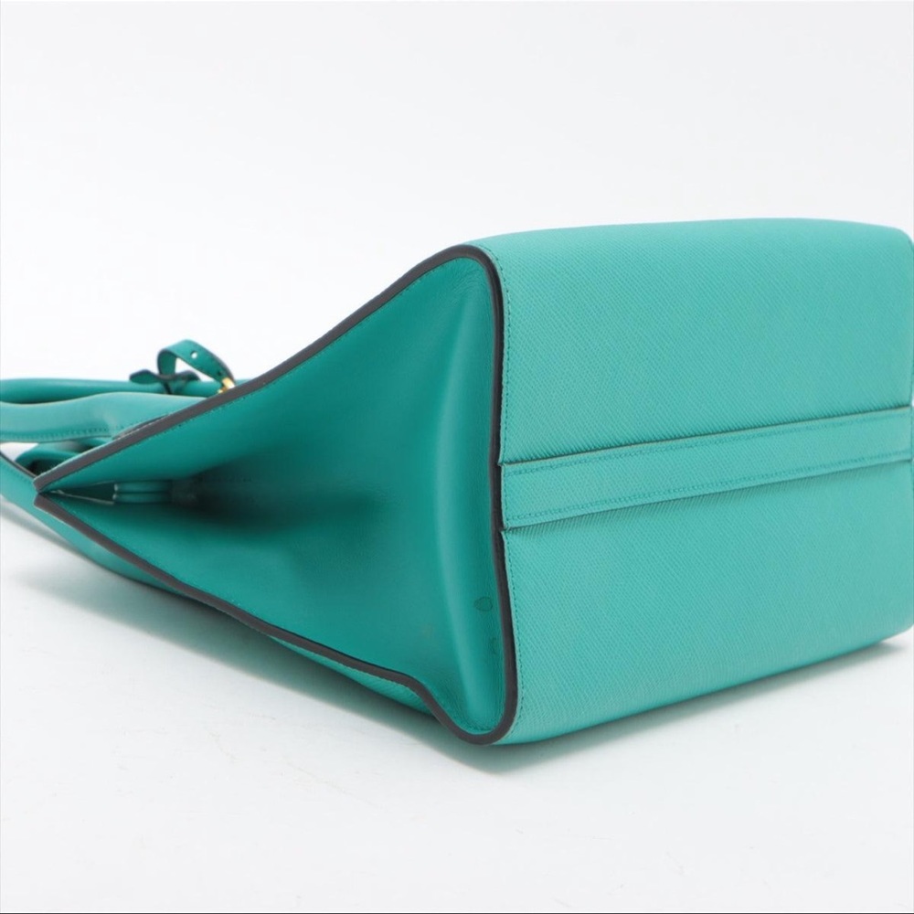Prada Saffiano Small Monochromatic Shoulder Bag Teal - Picture 4 of 10